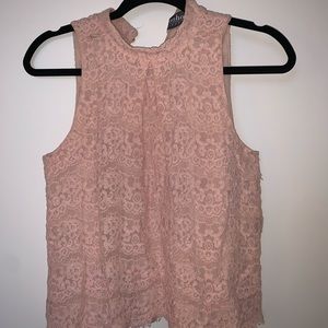 Blush Pink sleeveless lace top